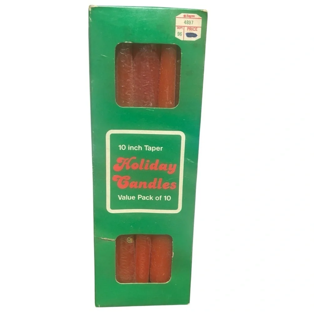 Vintage 10 Tapered Candles 10” red Christmas New